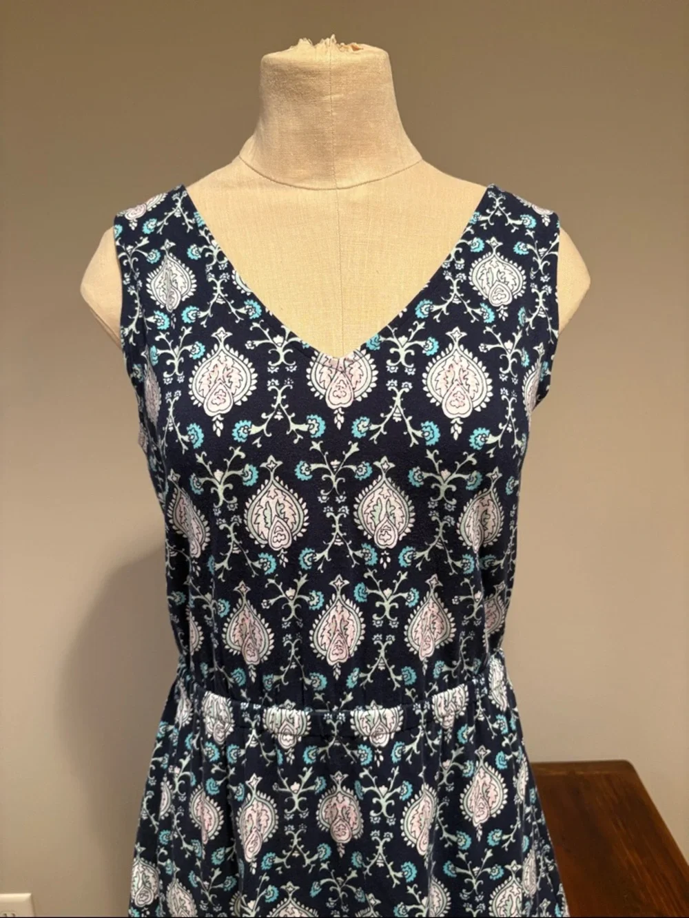 TALBOTS BOHEMIAN FLORAL JERSEY MAXI DRESS SIZE S - Picture 3 of 11
